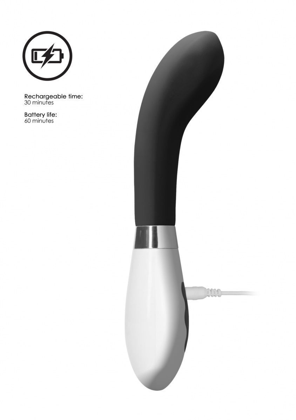 Черный вибратор для точки G Apollo - 21 см. (Цвет: черный)