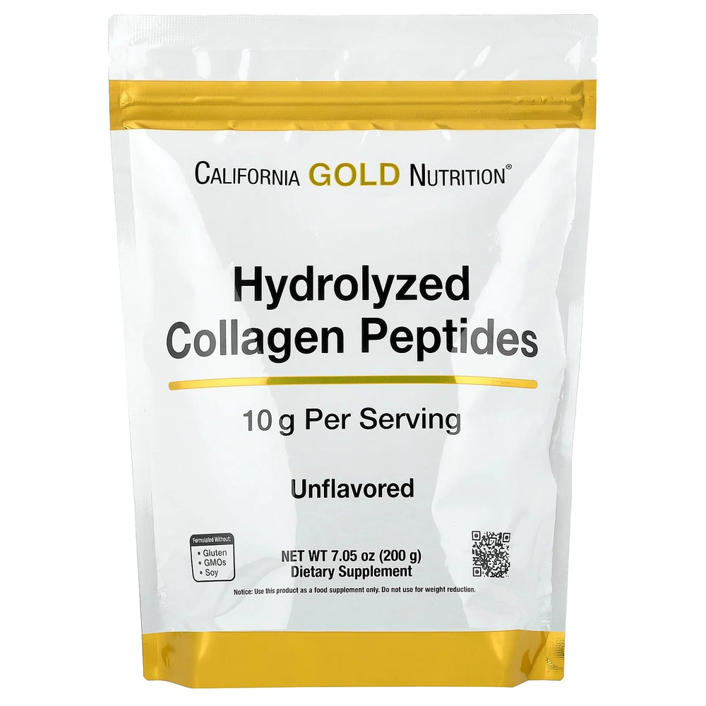 California Gold Nutrition, пептиды гидролизованного коллагена типов I и III, без добавок, 200 г (7,05 унции)