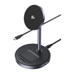 Зарядная станция MagSafe Ugreen для iPhone и AirPods (Qi2) (W710) Беспроводная зарядка: Qi 15 Вт, Qi 5 Вт. Проводная зарядка: USB-C (5 Вт). Сертификация Qi2. Есть LED-индикация