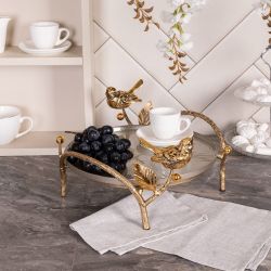 Фруктовница-конфетница Терра (поднос) Бронза Серебряный