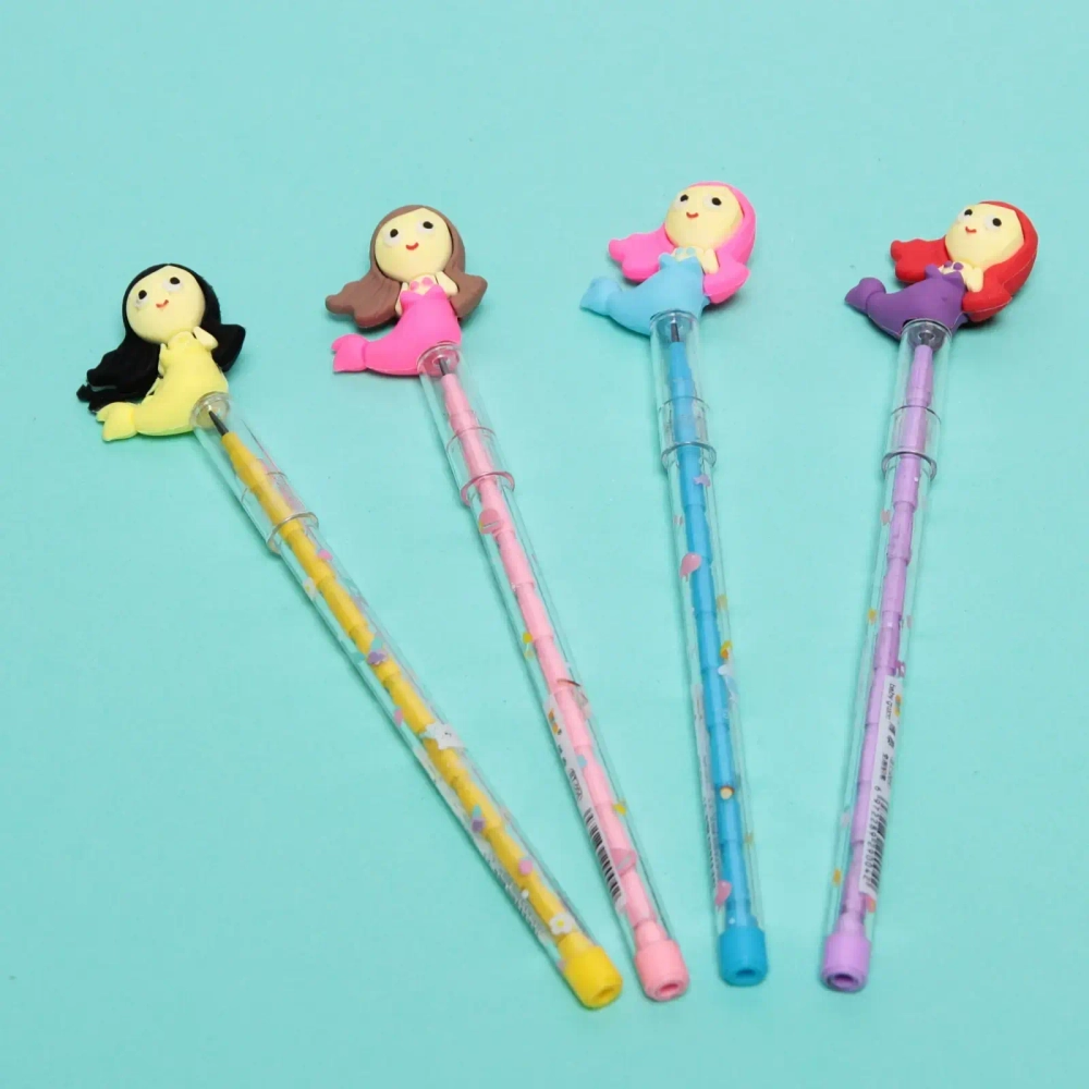 Карандаш чернографитный «Русалочки», 10 секций, ТМ, микс 4 цвета, 16,5см