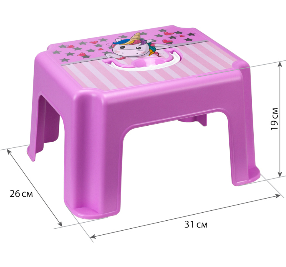 Табурет-подставка детский с ручкой "Веселые картинки" М2290