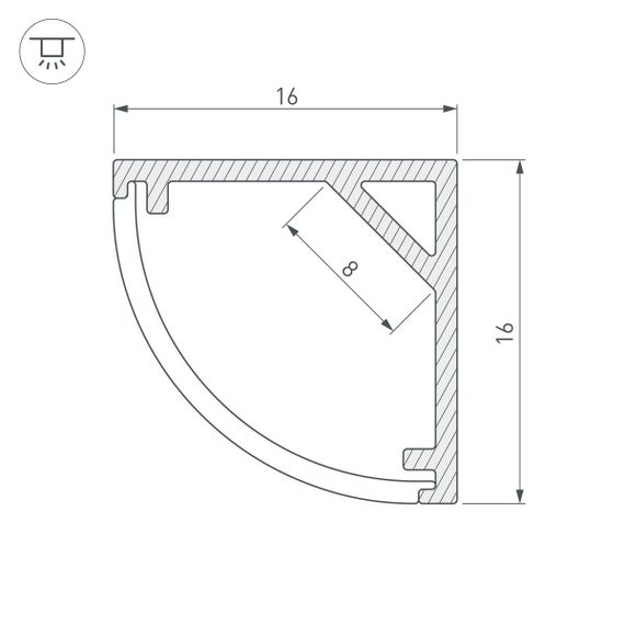 Профиль Arlight SL-Kant-H16-2000 Black 037116