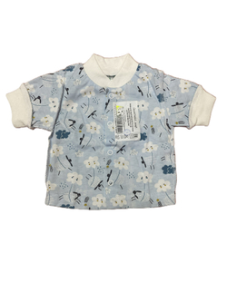 Кофточка короткий рукав из кулирки (100% хлопок) на кнопке швы наружу на рост 56 см