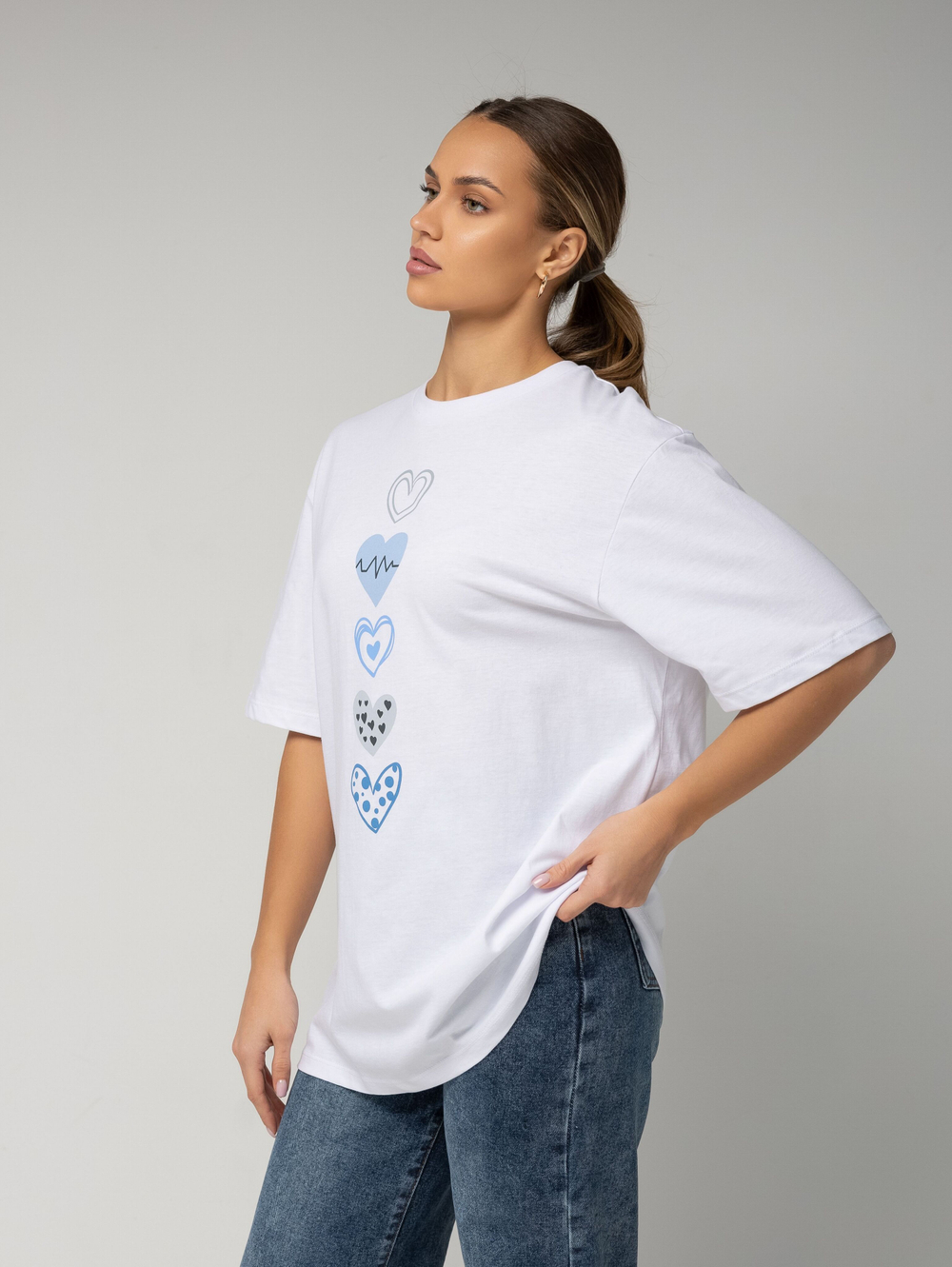 Футболка оверсайз с принтом длинная23