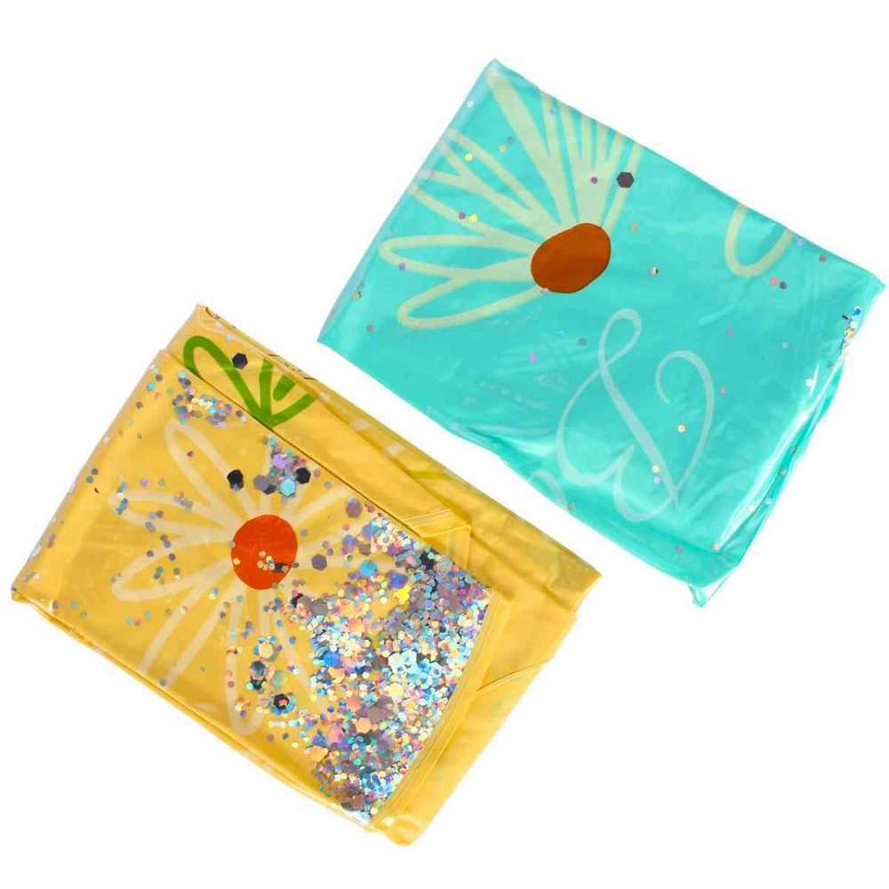 Круг с цветком 70 см с блестками, 4 цвета микс, с-30560