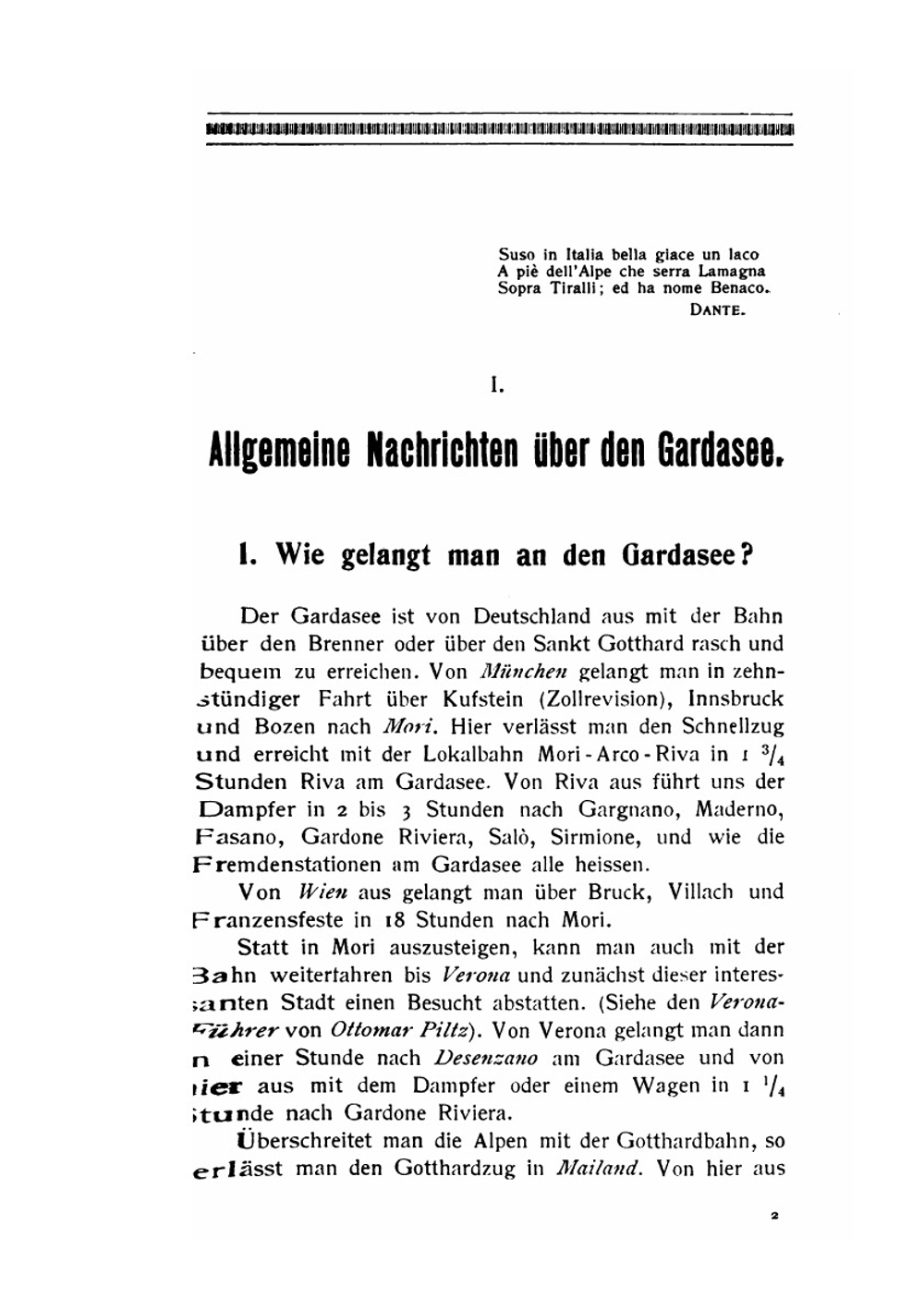 Der Gardasee. Arco, Der Iseosee | Ottomar Piltz
