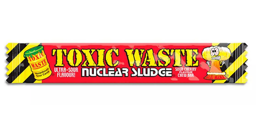 Кислая жевательная конфета Toxic Waste Nuclear Sludge Sour Cherry со вкусом вишни, 20 г
