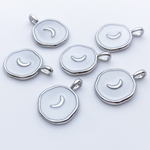 Подвеска Месяц, цвет серебро+белый, размер 17*13 мм, цена за 1 шт