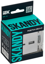 SKANDY Розетка USB A+C 3,1А SK-R14S серебряный IEK