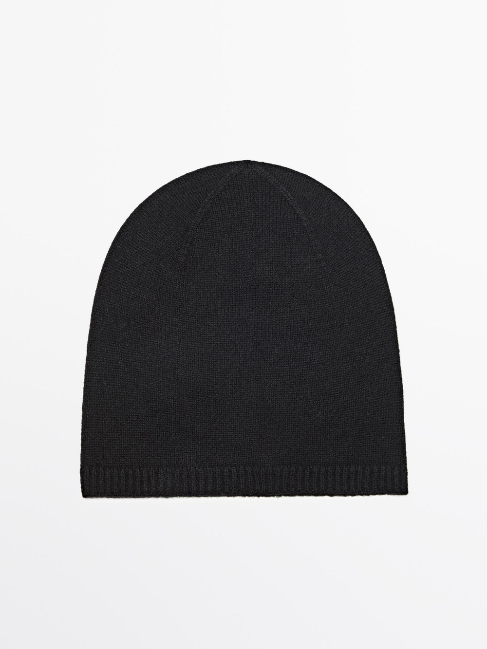 Massimo Dutti Шапка бини из тонкого трикотажа, черный