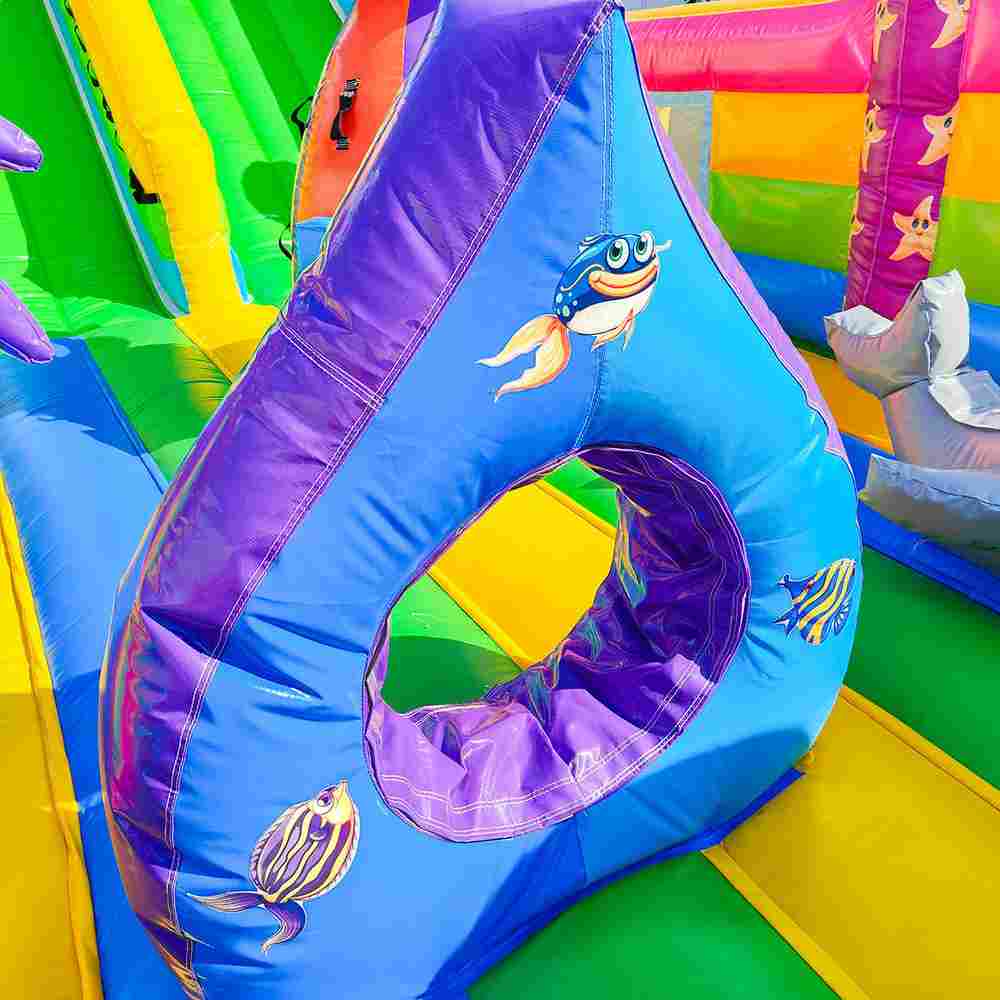 Коммерческий надувной батут с горкой «В гостях у моря 2»  10*6*6,1 м.