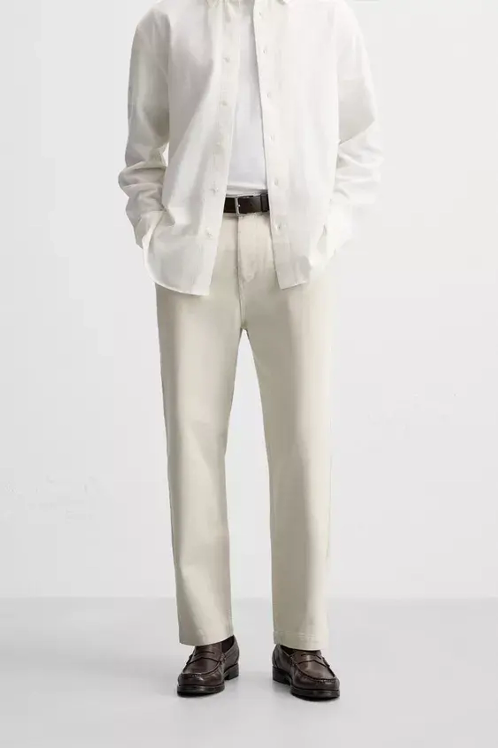 ZARA БРЮКИ REGULAR FIT СО СКЛАДКАМИ, КАМЕННО-СЕРЫЙ