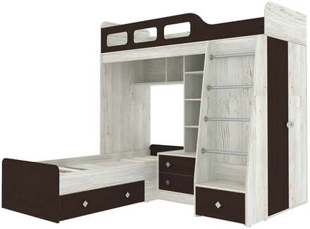Двухъярусная кровать КарИВи Астра 4 Винтерберг Венге