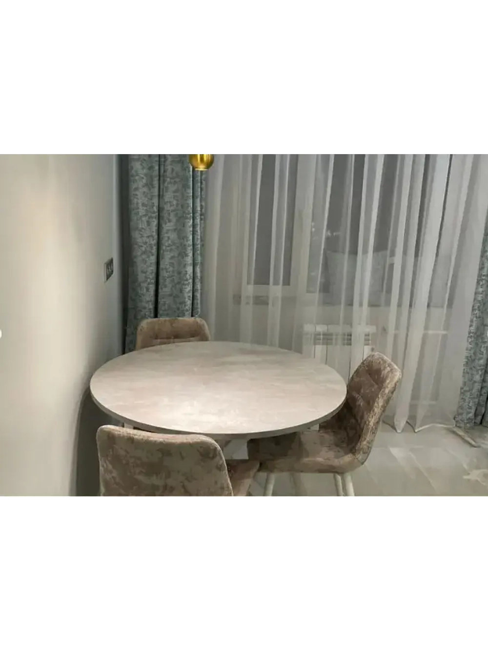 Стол кухонный обеденный круглый раздвижной 100х100х75,5 см