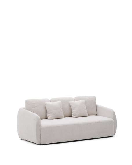 Трехместный диван-кровать Laira, 225 см, шенилл цвета экрю 