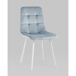 Стул Chilly велюр серо-голубой белые ножки