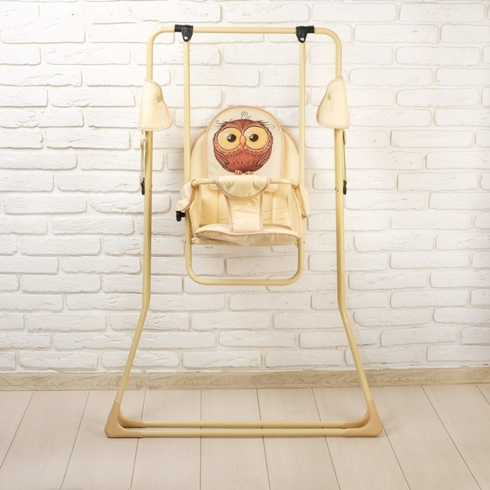 Качель детская напольная (Сова с шариком (бежевый) арт.3336)