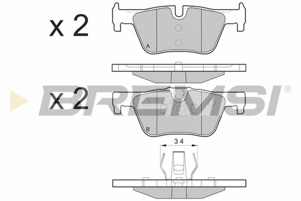 BREMSI - BP3494-BMS - Brake Pad Set, disc brake