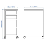 Комод на колесиках - IKEA MICKE/МИККЕ ИКЕА, 35х50х75 см