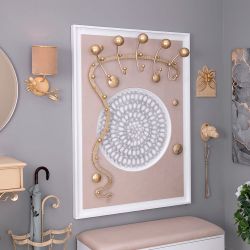 Вешалка настенная Heri 2 Белый Айвори Мраморное золото