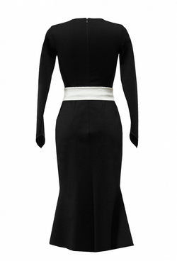 Платье с юбкой годе чёрное 15-02-20FW