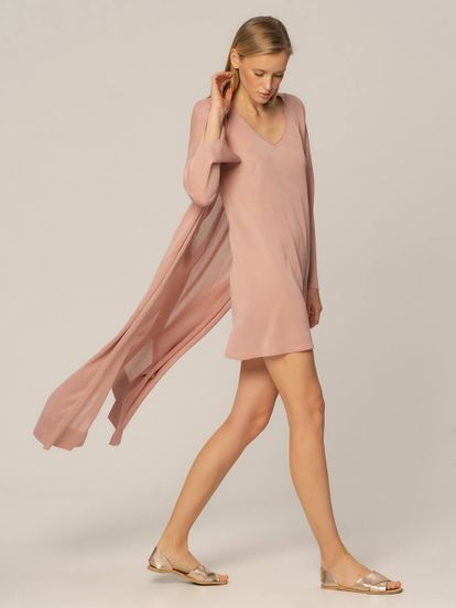 Женское платье цвета нюд из вискозы - фото 4