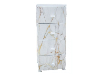 Комод 4-х секционный "Белый мрамор" белый