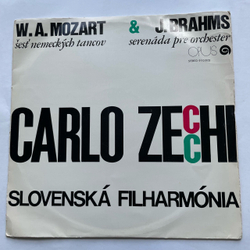 Винтажная виниловая пластинка LP Карло Цекки Carlo Zecchi, Моцарт, Брамс, W. A. Mozart, J. Brahms Sest Nemeckych Tancov / Serenada Pre Orchester (Чехословакия 1972)