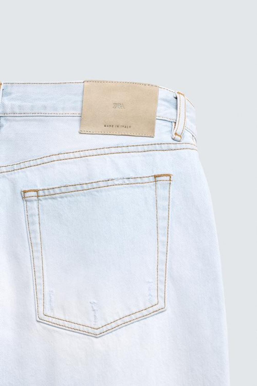 ZARA ДЖИНСЫ STRAIGHT ДЛИНОЙ ДО ЩИКОЛОТКИ, ГОЛУБОЙ