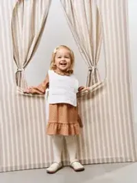 Платье с оборкой "Тирамису" 0+