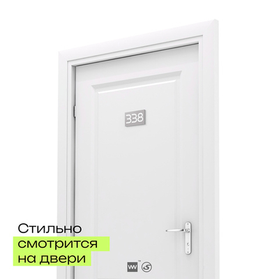 Номер на дверь 338, табличка на дверь для офиса, квартиры, кабинета, аудитории, склада, серая 120х70 мм, Айдентика Технолоджи