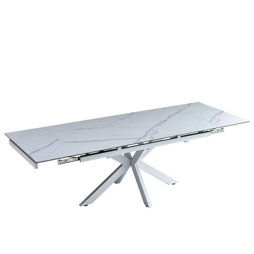 Стол керамический LA ALTA VENECJA Lisa white 160-240*90, каркас белый