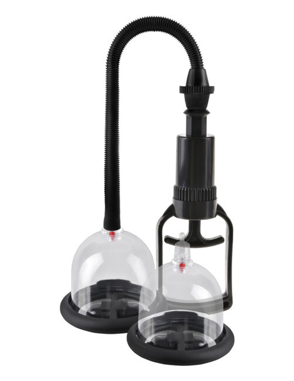 Вакуумная помпа для сосков с вибрацией Deluxe Vibrating Nipple Pleasure Cups (Цвет: Прозрачный)