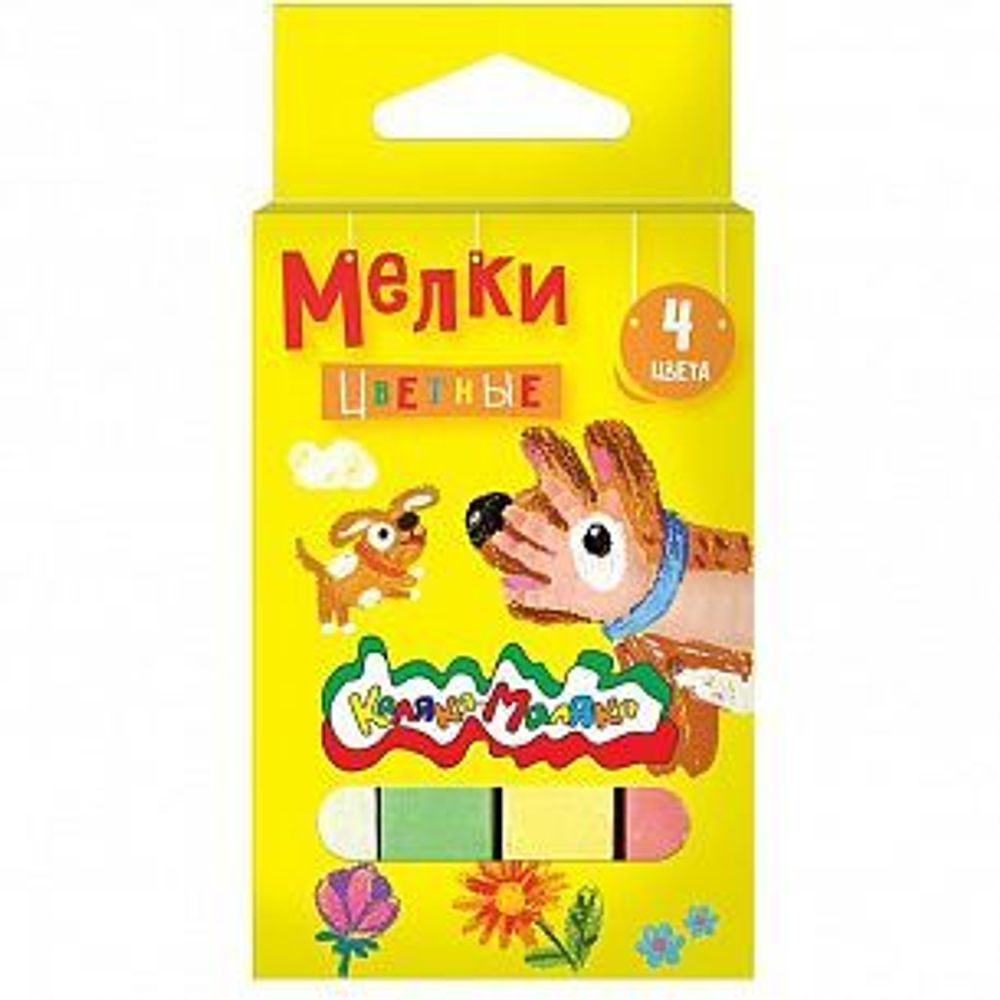 Мелки цветные Каляка-Маляка 4шт., европодвес 3+