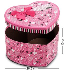 WG-56/3-B Коробка подарочная «Сердце» цв.розовый