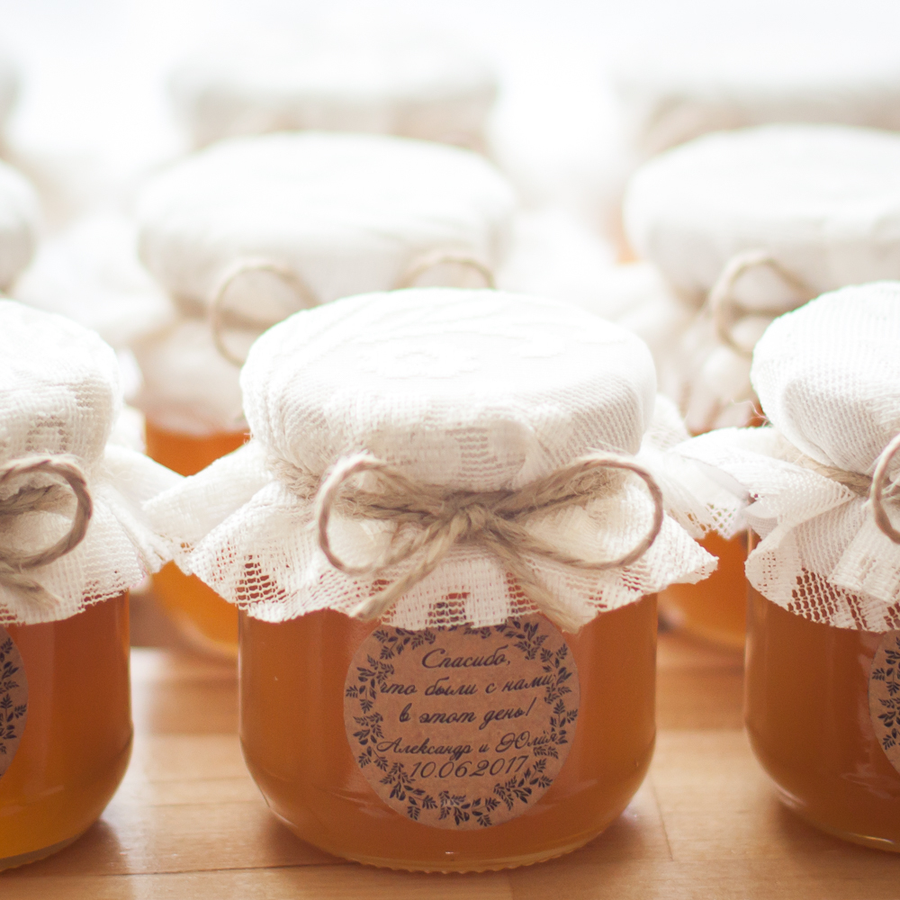 Бонбоньерка с медом на свадьбу, 130 грамм