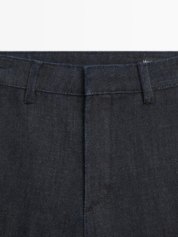 Massimo Dutti Джинсы клеш со средней посадкой, темно-синий