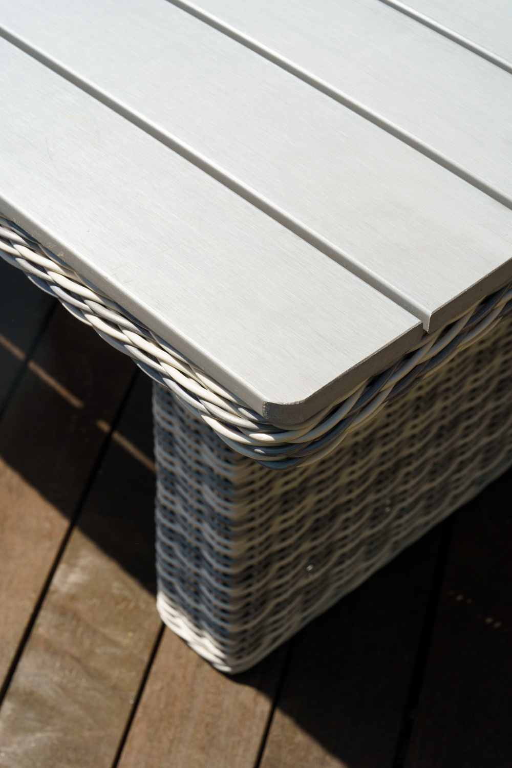 Обеденный лаунж-стол из искусственного ротанга ВЕНЕЦИЯ 180 (серый)