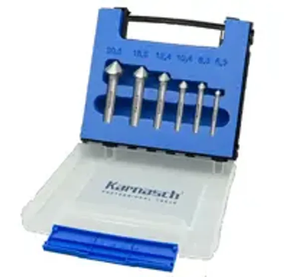 Набор зенковок Karnasch, артикул 20.1658 (HSS-XE + BLUE-TEC покрытие, 100°)