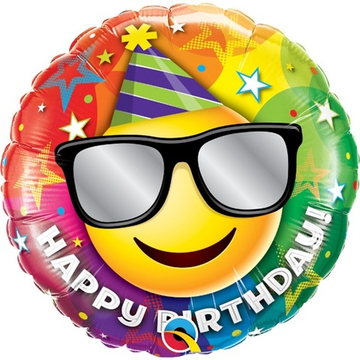 Круг "Смайлик в колпаке Happy Birthday"