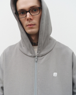 Zip-Up Hoodie Ragged LOGO Ultimate Gray
