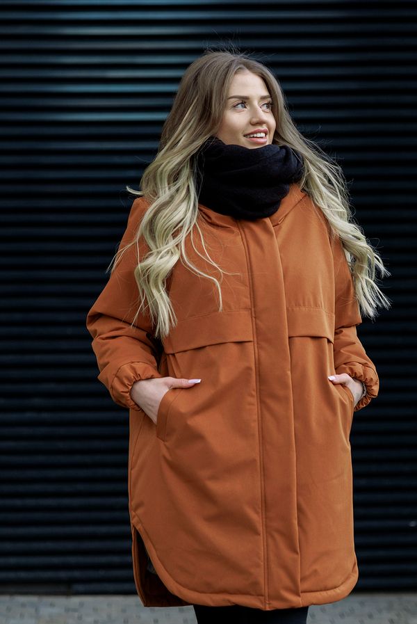 Куртка утепленная женская горчично-терракотовая - фото 10