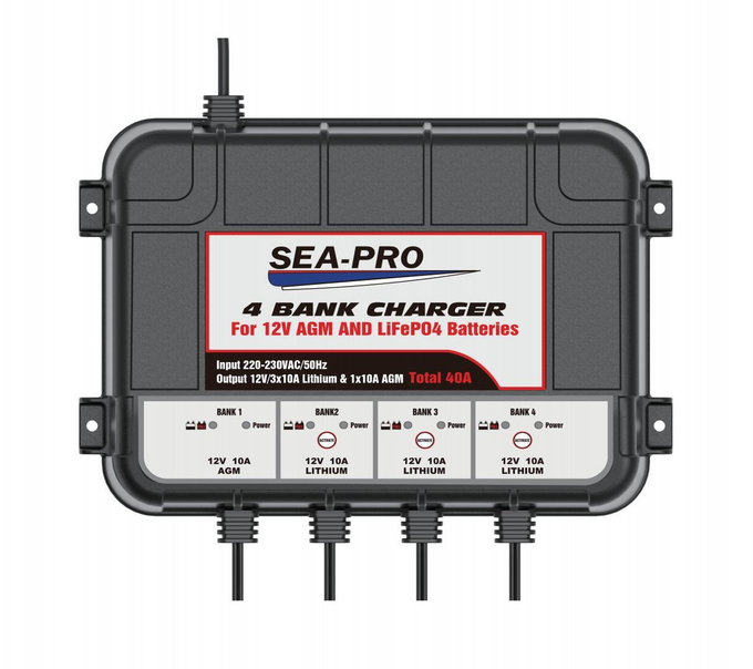 Зарядное устройство SEA-PRO ТЕ4-0273 (1х12В AGM, 3х12В LiFePo4)