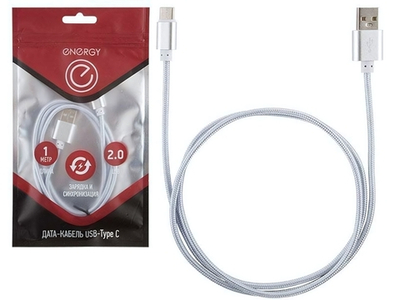 Кабель для мобильных устройств Energy ET-01 USB/Type-C (серебро)