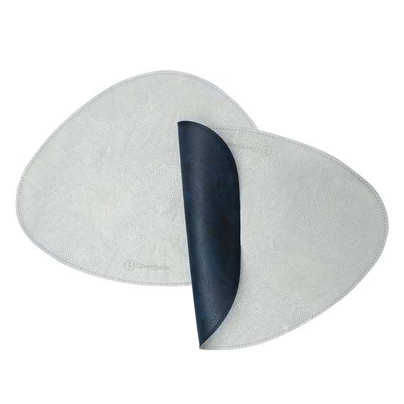 Набор из 2-х двухсторонних сервировочных салфеток drop, 33х41 см, синий/светло-серый