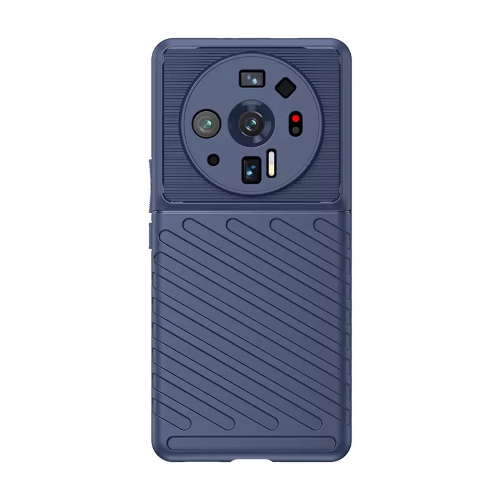 Усиленный чехол синего цвета для телефона Xiaomi Mi 12S Ultra, мягкий отклик кнопок, серии Onyx от Caseport