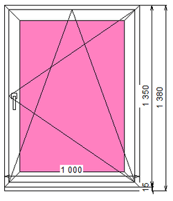 Пластиковое окно 1350 х 1000 ТермА Эко