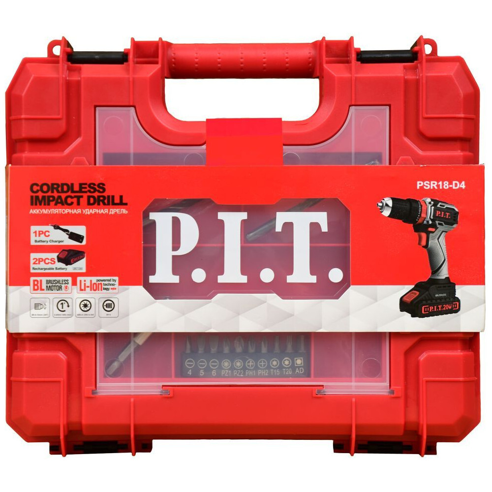 Дрель аккумуляторная P.I.T. PSR 18-D4