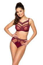 Трусики-бразилиана Lou Lou с люрексом (Размер: L) (Цвет: бордовый)